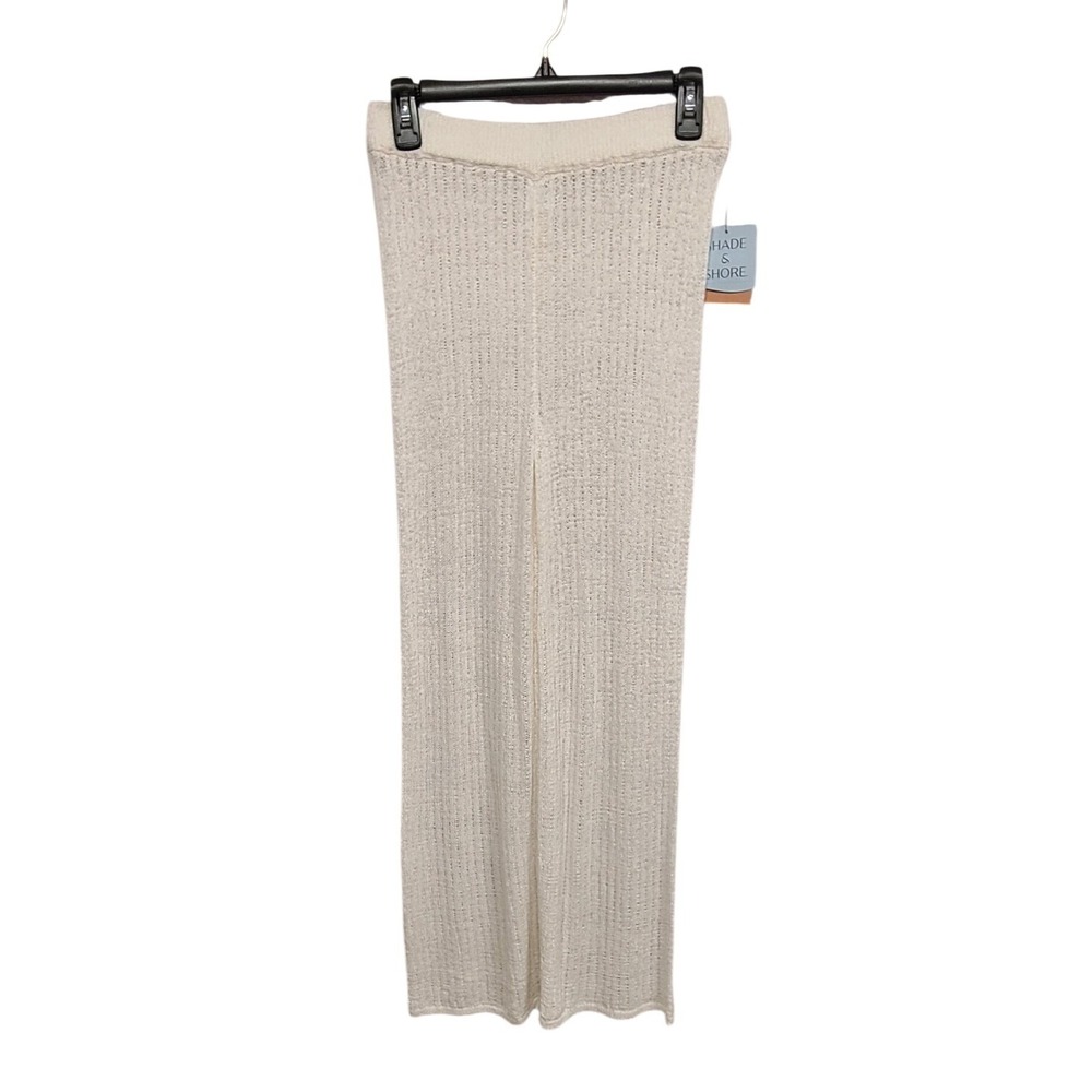 Shade‎ & Shore Women's Off-White Crochet Knit Wide Leg Beach Cover-Up Pants